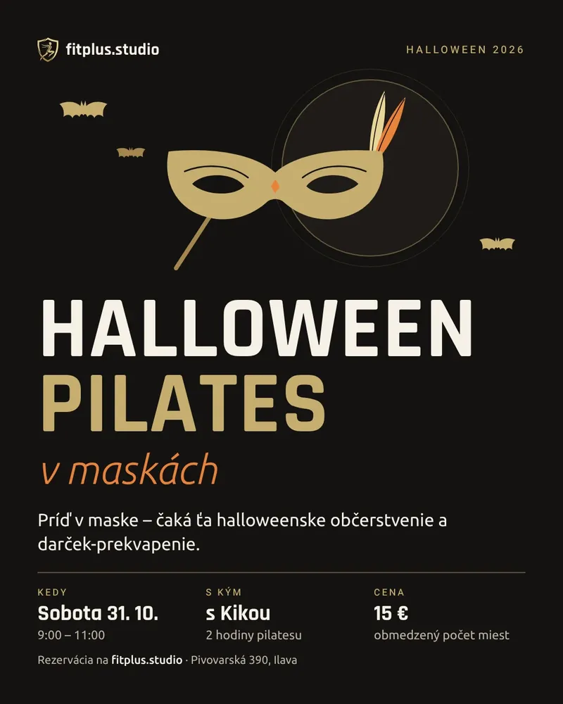 Plagát: Halloween Pilates v maskách, sobota 31. 10. 2026
